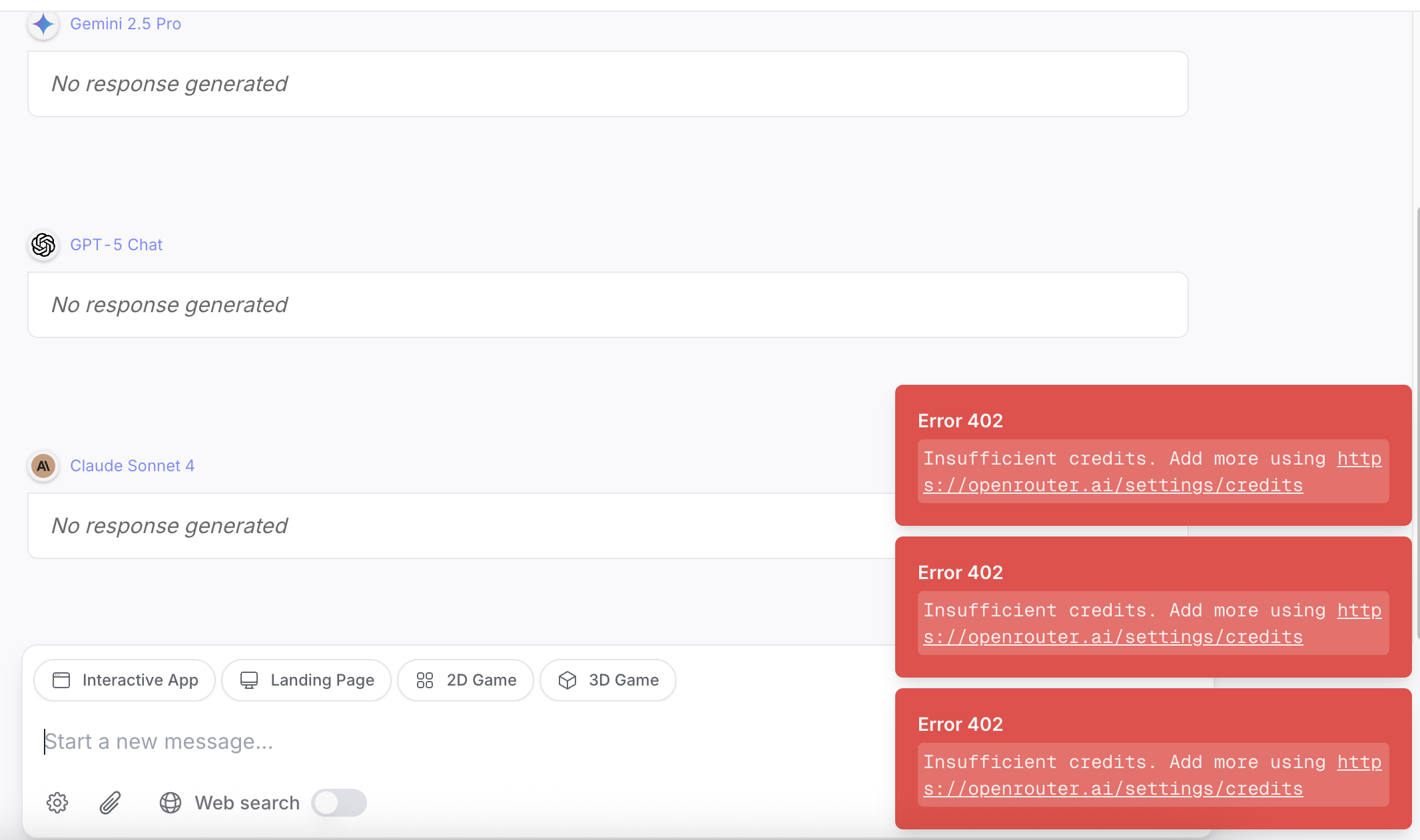 OpenRouter.dev requires credits